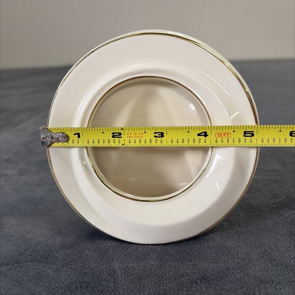 3) Lenox Ivory Porcelain Picture Frame Round 14k Gold Trim 5 " Tall EUC Charity - Picture 8 of 9